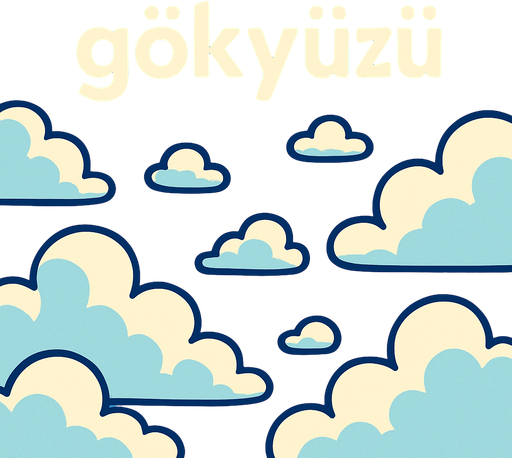 gökyüzü.
In-Game asset.  2d.  High contrast.  No shadows