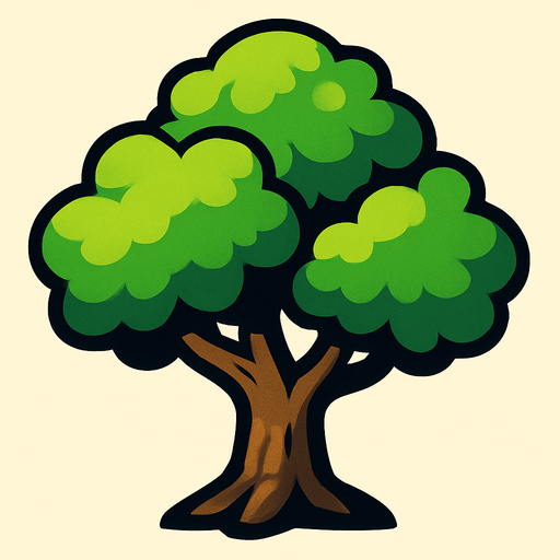 tree.
In-Game asset.  2d.  High contrast.  No shadows