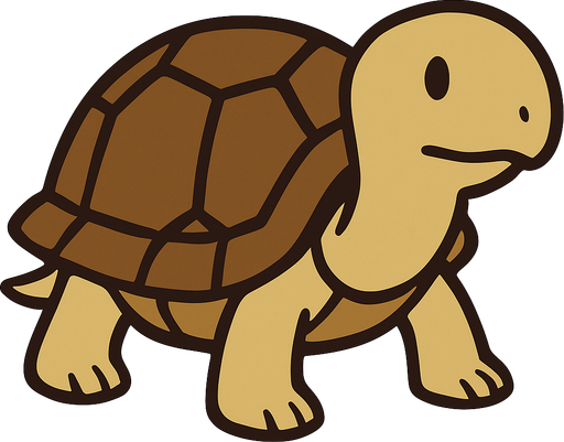 Turtle in professor Layton game style.
In-Game asset.  2d.  High contrast.  No shadows