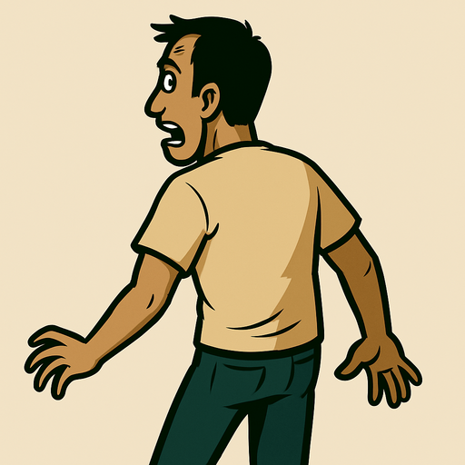 same person without anything no chair or any locks on the image and he is facing the screen by its back.