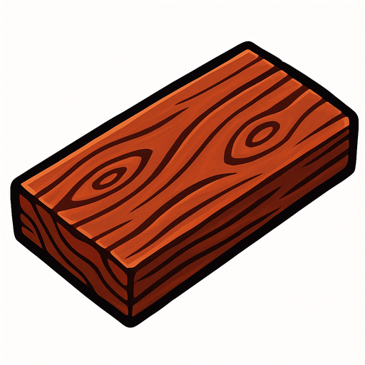 madera marron rojizo.
In-Game asset.  2d.  High contrast.  No shadows