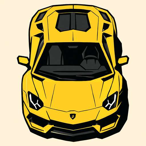 Kuş bakışı Lamborghini.
In-Game asset.  2d.  High contrast.  No shadows
