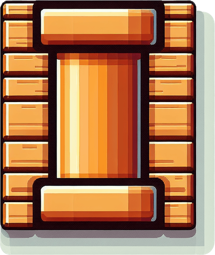 Flappy Bird Game Single Design Pipe.
Single Game Texture. In-Game asset. 2d. Blank background. High contrast. No shadows.