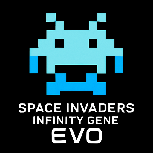 Make me a Spacelnvaders InfinityGene EVO character.
In-Game asset.  2d.  High contrast.  No shadows