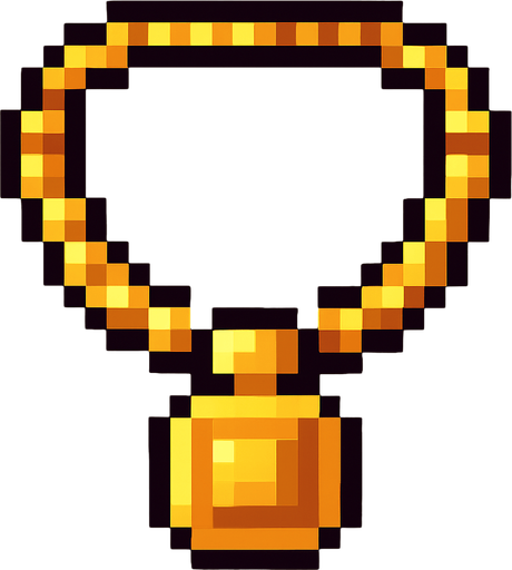 pixel necklace.
In-Game asset.  2d.  High contrast.  No shadows