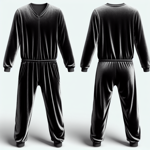Velour jumpsuit.
Single Game Texture.  In-Game asset.  2d.  Blank background.  High contrast.  No shadows