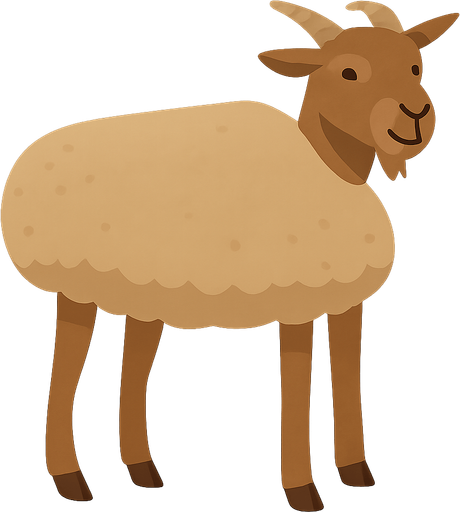 goat. No background. Transparent background. Blank background. No shadows. 2d. In-Game asset. flat