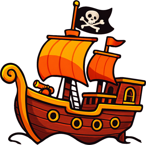 Korsan gemisi 3d pixar gösterişli olsun.
In-Game asset.  2d.  High contrast.  No shadows