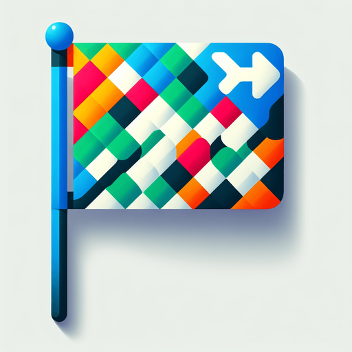 Drapeau de golf avec un flèche qui montre vers la droite.
Single Game Texture. In-Game asset. 2d. Blank background. High contrast. No shadows.