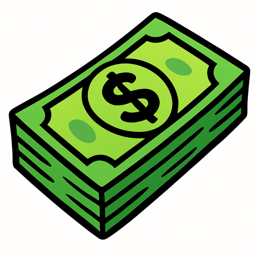 dollar.
In-Game asset.  2d.  High contrast.  No shadows