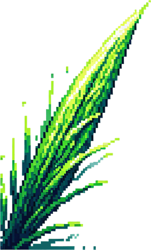 pixelart of a single blade of grass.
2d sprite, white background