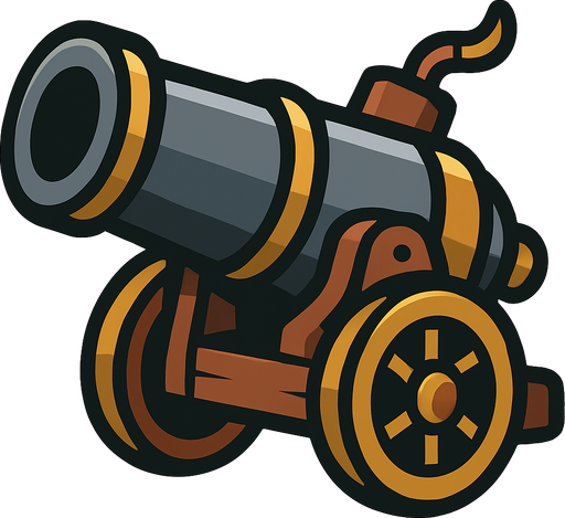 Un cañon.
In-Game asset.  2d.  High contrast.  No shadows