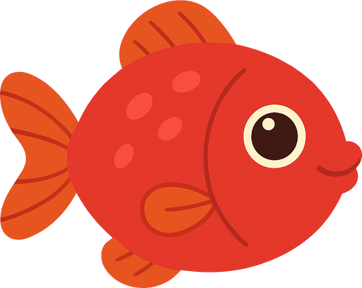 kırmızı renk tatlı balık görseli. No background. Transparent background. Blank background. No shadows. 2d. In-Game asset. flat