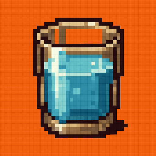un vaso con agua estilo pixel art metal slug.
In-Game asset.  2d.  High contrast.  No shadows