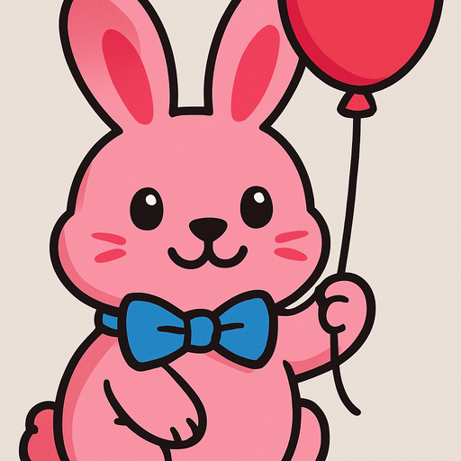 boynuna bir kurdele ve eline de uçan bir balon