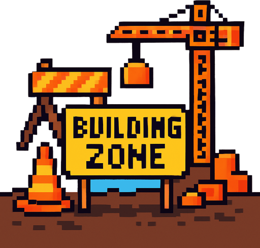Pixel art:building zone.
In-Game asset.  2d.  High contrast.  No shadows