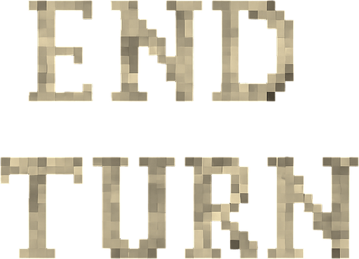 End turn button fark souls style 2d pixel art.
In-Game asset.  2d.  High contrast.  No shadows