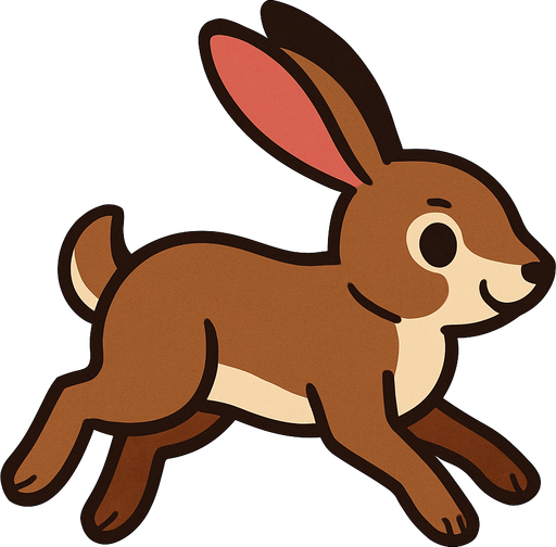 A cute hare running on 4 paws.
In-Game asset.  2d.  High contrast.  No shadows