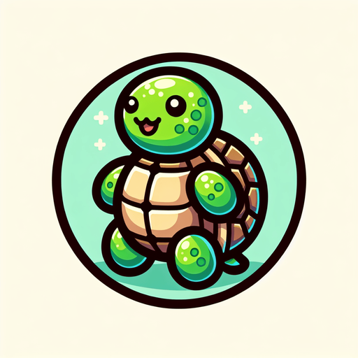 Turtle.
Single Game Texture.  In-Game asset.  2d.  Blank background.  High contrast.  No shadows