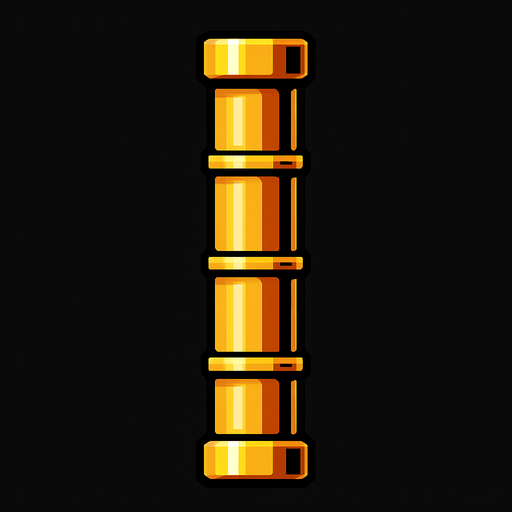 una tuberia en vertical, una sola sin ningua otra y sin y en otra direccion.
In-Game asset.  2d.  High contrast.  No shadows