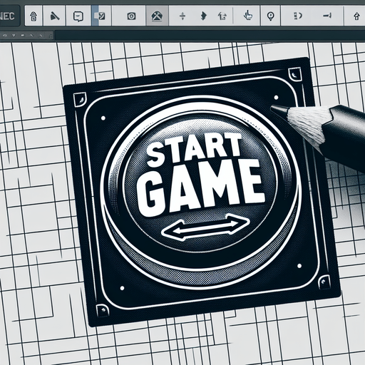 Start game button.
Single Game Texture. In-Game asset. 2d. Blank background. High contrast. No shadows.