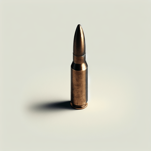 Bullet.
Single Game Texture.  In-Game asset.  2d.  Blank background.  High contrast.  No shadows