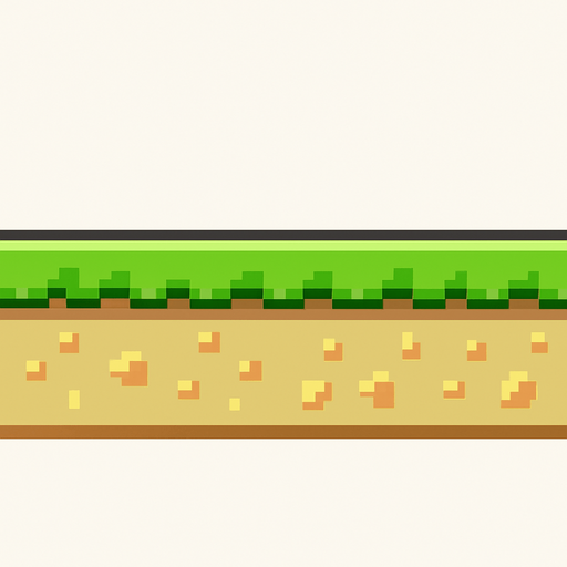 flappy bird ground.
In-Game asset.  2d.  High contrast.  No shadows. pixel art. suitable for looping