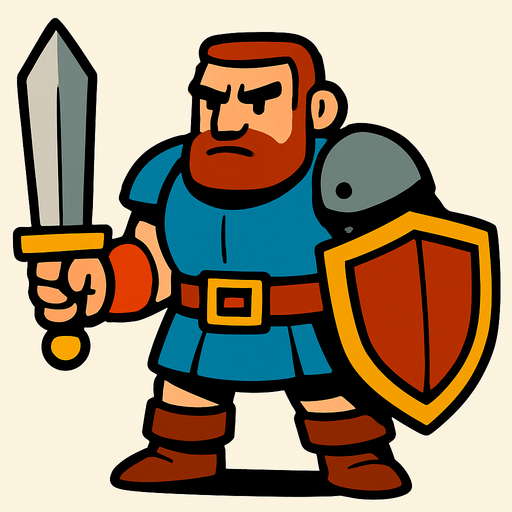 Frank  Warrior.
In-Game asset.  2d.  High contrast.  No shadows
