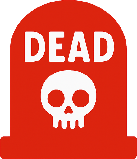 dead logo obstacle red color.
In-Game asset.  2d.  High contrast.  No shadows