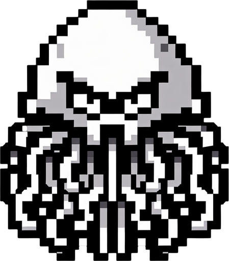 2d 16 bit image  classic image evil
 jellyfish.
Single Game Texture.  In-Game asset.  2d.  Blank background.  High contrast.  No shadows