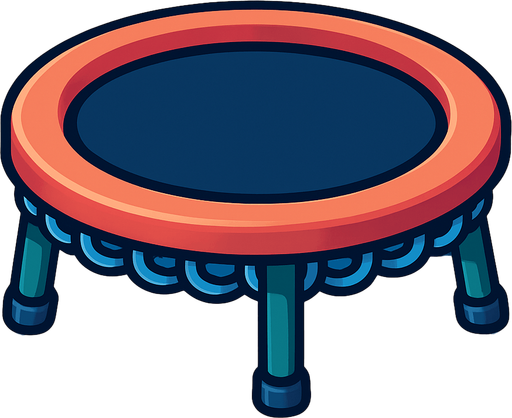 trampoline, 3d, yazısız.
In-Game asset.  2d.  High contrast.  No shadows