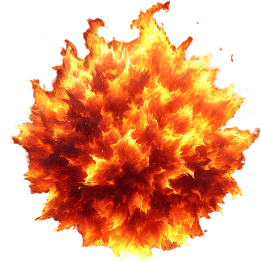 fire blast.
Single Game Texture.  In-Game asset.  2d.  Blank background.  High contrast.  No shadows