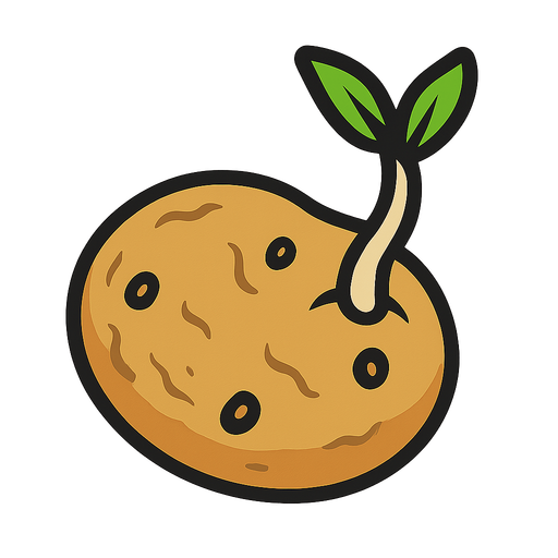 Potato seed.
In-Game asset.  2d.  High contrast.  No shadows