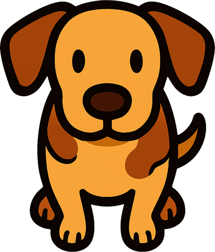 Üstten bakış köpek.
In-Game asset.  2d.  High contrast.  No shadows