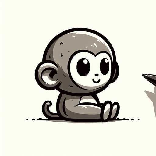 Create a cute monkey seen from the side.
Single Game Texture. In-Game asset. 2d. Blank background. High contrast. No shadows.