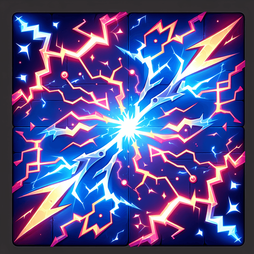 Electricity.
Single Game Texture.  In-Game asset.  2d.  Blank background.  High contrast.  No shadows