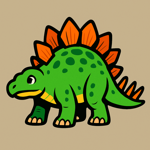 Stegosaurus.
In-Game asset.  2d.  High contrast.  No shadows