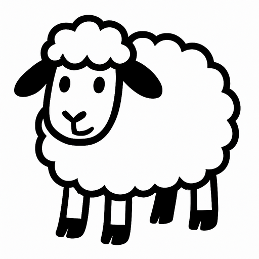 koyun beyaz.
In-Game asset.  2d.  High contrast.  No shadows