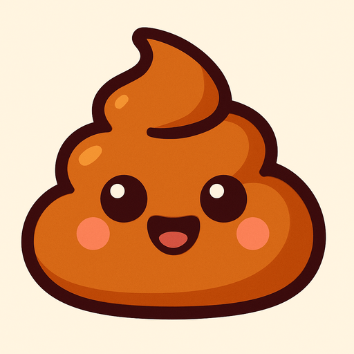 Make a drawing of a cute poop.
In-Game asset.  2d.  High contrast.  No shadows