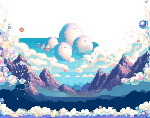 Add colourful bubbles and dragons from the Bubble Booble game of the arcade of the 80s