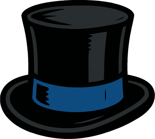 Top hat.
In-Game asset.  2d.  High contrast.  No shadows