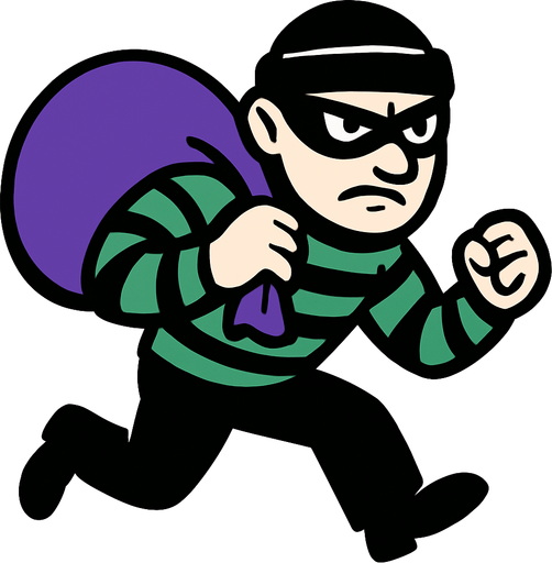 hırsız.
In-Game asset.  2d.  High contrast.  No shadows