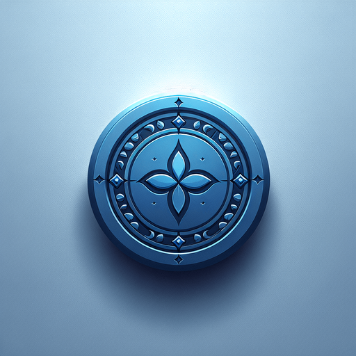 summoning round blue button.
Single Game Texture. In-Game asset. 2d. Blank background. High contrast. No shadows.
