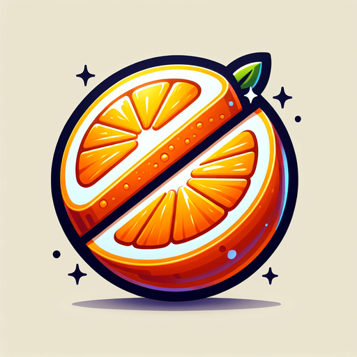 orange fruit double cut.
Single Game Texture.  In-Game asset.  2d.  Blank background.  High contrast.  No shadows