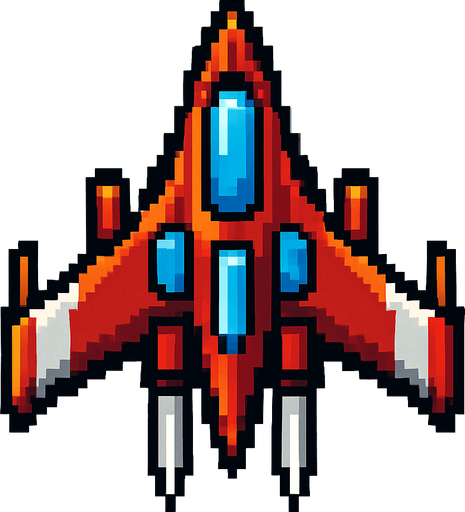 space shooter oyununda ki uzay gemisinin aynısı.
In-Game asset.  2d.  High contrast.  No shadows