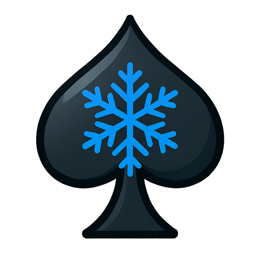 Just the spade from this picture with a blue snowflake in the middle of it.