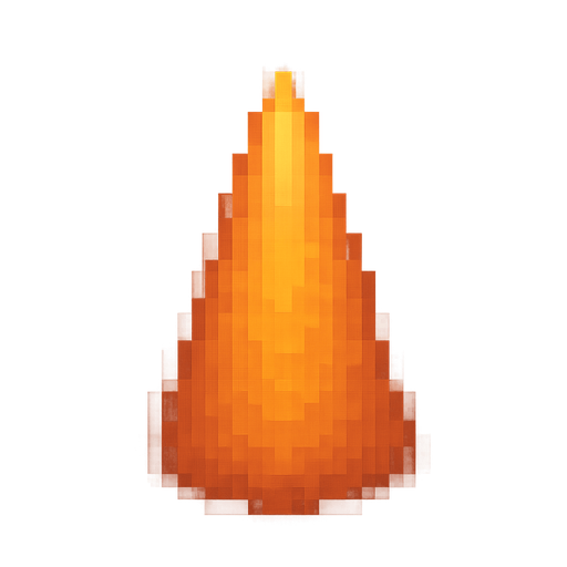 A cone of light, vertical from up to down, starting in the middle of the screen (anchor 0.5 0.5) and then expanding down as light. pixel retro style. calid colors. Single Game Texture. In-Game asset. 2d. Blank background. High contrast. No shadows.
In-Game asset.  2d.  High contrast.  No shadows