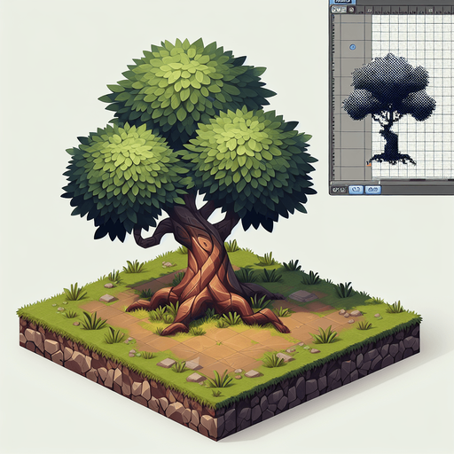 Make a Tree.
Single Game Texture. In-Game asset. 2d. Blank background. High contrast. No shadows.