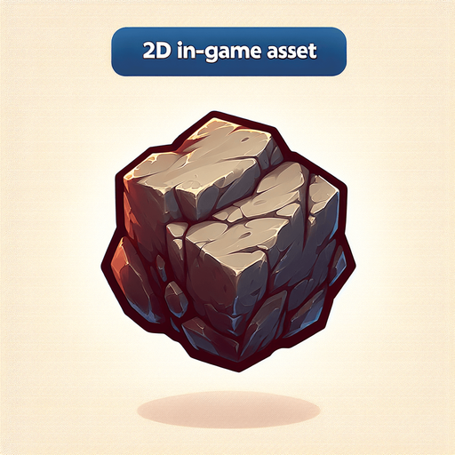 small rock.
Single Game Texture.  In-Game asset.  2d.  Blank background.  High contrast.  No shadows