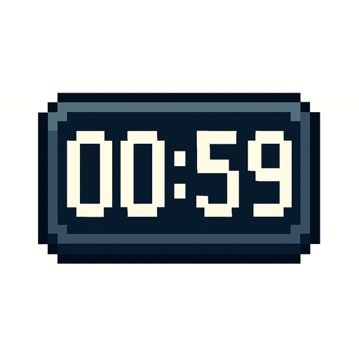 pixel timer.
In-Game asset.  2d.  High contrast.  No shadows. no backround\